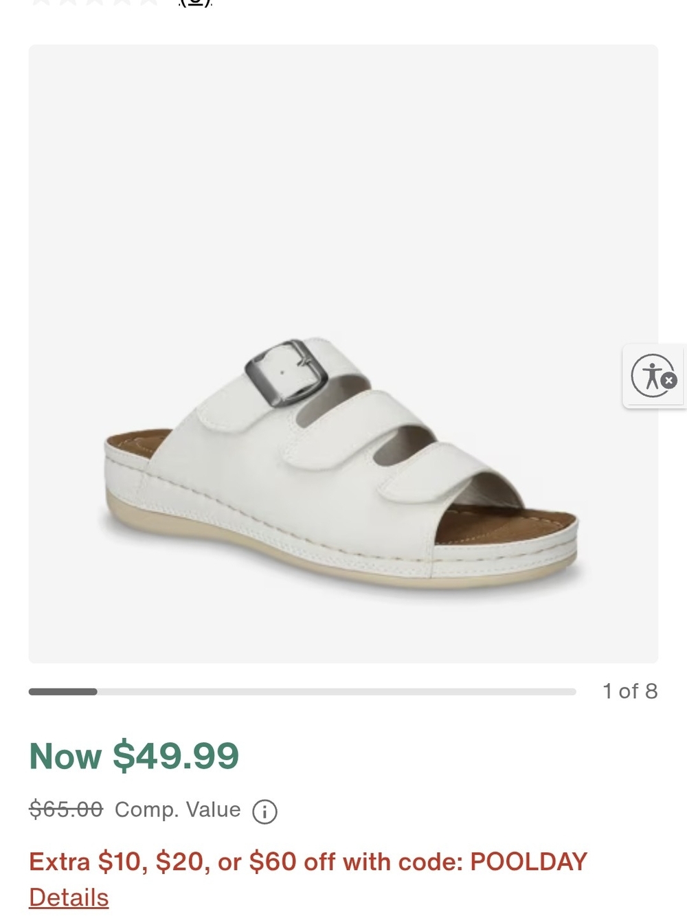easy street White Triple-Strap Slide Sandal